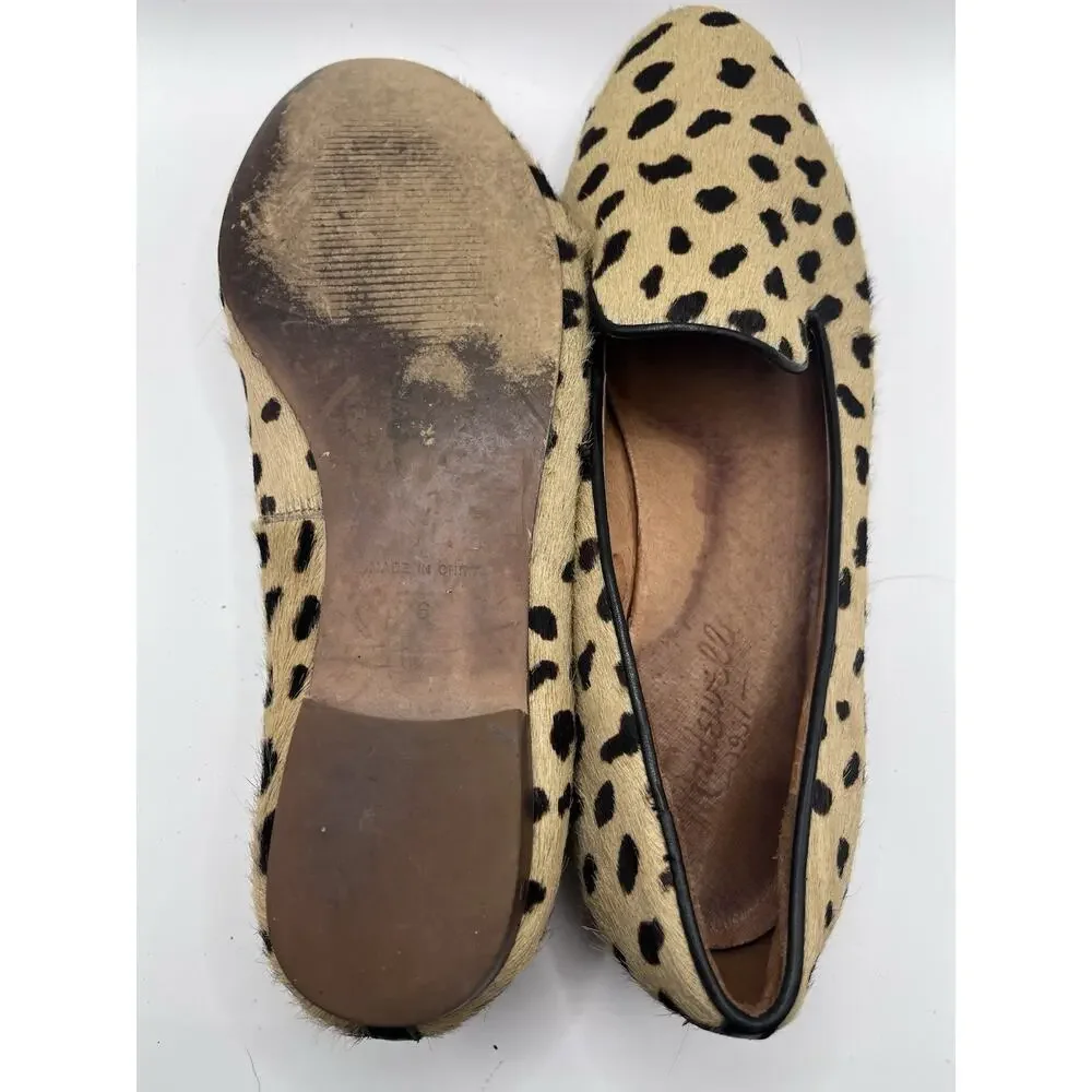 Madewell Women’s Animal Print Slip-On Loafer Flats Faux Fur Almond Toe 6